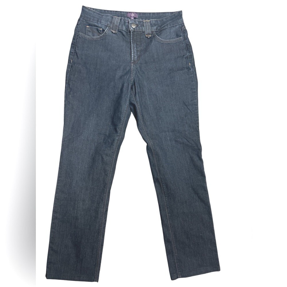 NYDJ Straight Leg Denim Jeans Women's Size 10 Dark Wash Blue Jeans